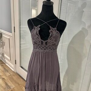 Elegant Lace Trim Dres